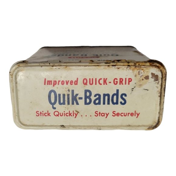 Vintage Rexall Quik Bands Metal Tin Box Pro Cap Bandages Empty Retro First Aid - Picture 4 of 11